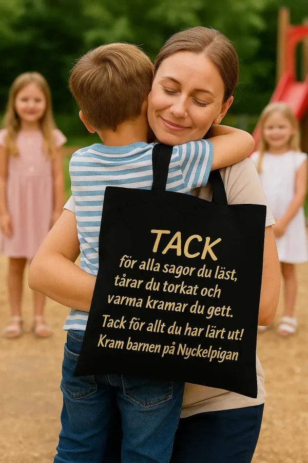 Tygkasse Tack Förskola - Personliga presenter - 2you.se